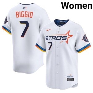 Craig Biggio White Women's #7 City Connect Houston 'Stros Player Jerseys 442197-792
