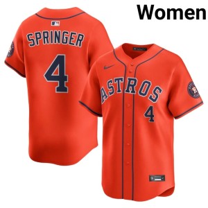 George Springer Women Stitched #4 Orange Houston Jerseys 188551-525