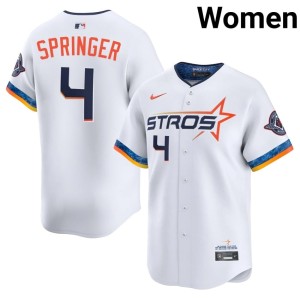 George Springer HOU Astros Popular White City Connect Women #4 Jersey 908634-697
