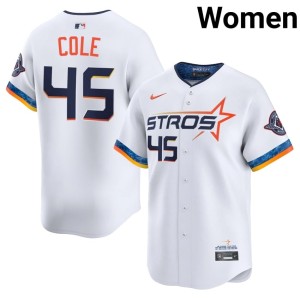 Gerrit Cole White Womens Houston MLB City Connect #45 Jerseys 445253-849