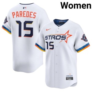 Isaac Paredes City Connect Embroidery 'Stros Women's #15 White Jerseys 172489-585