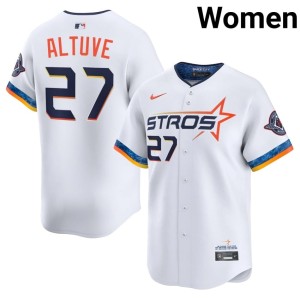 Jose Altuve White The Astronauts City Connect #27 Replica Womens Jersey 489927-309
