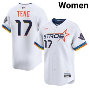 Kai-Wei Teng Women White #17 City Connect MLB The Astronauts Jerseys 720524-197