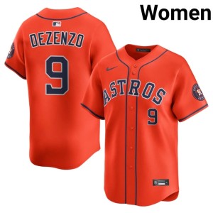 Zach Dezenzo #9 Astros Women Orange Popular Jerseys 839655-377