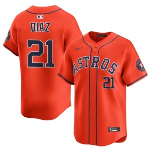 Yainer Diaz Replica Orange Mens The Astros #21 Jerseys 263640-519