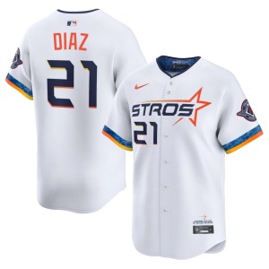 Yainer Diaz Mens #21 2026-27 City Connect Houston Astros White Jersey 490831-444