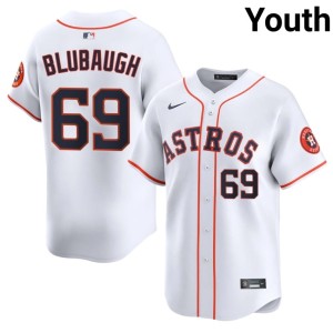 AJ Blubaugh Youth #69 HOU White Limited Jersey 362759-870