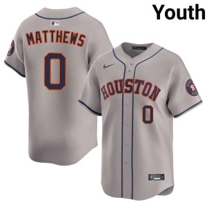 Brice Matthews Gray #0 Youth Astros 2026 Jersey 253921-134