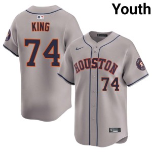 Bryan King Gray Youth Game Astros #74 Jersey 984020-921