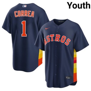 Carlos Correa Game Navy The Orange Crush #1 Youth Jerseys 850220-684