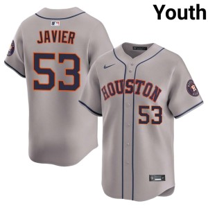 Cristian Javier Houston Youth Stitched Gray #53 Jersey 663101-757