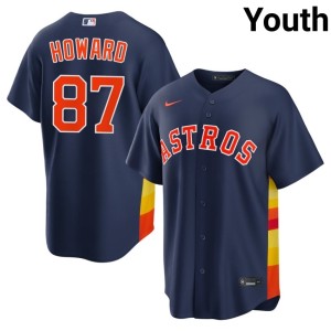 Dylan Howard #87 Youth Navy Embroidery Houston Astronauts Jersey 604437-707
