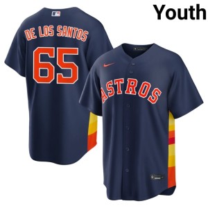 Enyel De Los Santos Youth Houston Astronauts Navy Embroidery #65 Jerseys 642444-152