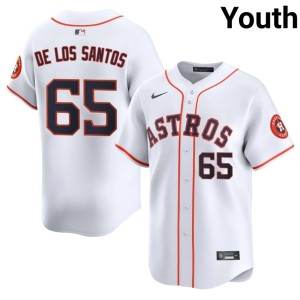 Enyel De Los Santos Youth Official Houston Astronauts #65 White Jerseys 566560-477
