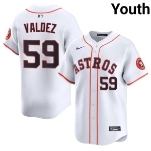 Framber Valdez Youth White Embroidery The Astros #59 Jerseys 845993-846