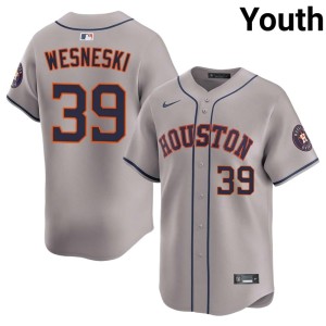 Hayden Wesneski Gray #39 Youth Houston 'Stros Stitched Jersey 693669-242