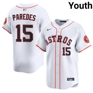 Isaac Paredes Houston 'Stros Youth Replica #15 White Jerseys 706277-732