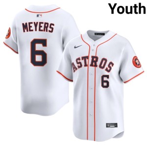 Jake Meyers Limited HOU Astros White Youth #6 Jerseys 646195-312