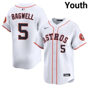 Jeff Bagwell Popular Youth White Houston Astronauts #5 Jerseys 526336-481