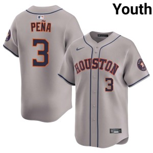 Jeremy Pena Limited Houston Astros #3 Youth Gray Jerseys 923567-252