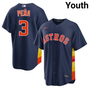 Jeremy Pena Youth #3 Navy Houston Astronauts Authentic Jersey 342662-864