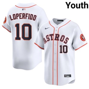 Joey Loperfido Authentic #10 Astros White Youth Jersey 812070-966