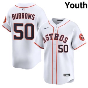 Mike Burrows White Astros Replica #50 Youth Jersey 513642-468