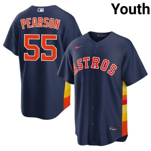 Nate Pearson #55 Authentic Navy Astros Youth Jersey 745545-837