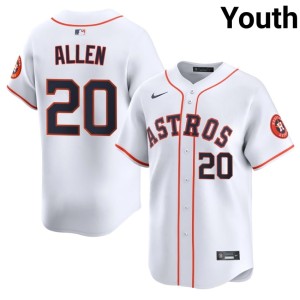 Nick Allen Houston 'Stros 2026 #20 Youth White Jerseys 496522-708