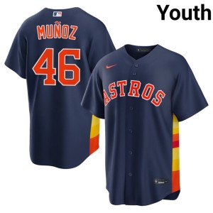 Roddery Munoz #46 The Astros Navy Youth Authentic Jersey 505033-795