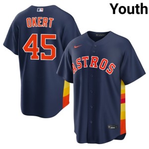 Steven Okert #45 Houston Astros Navy Youth New Jerseys 463819-345
