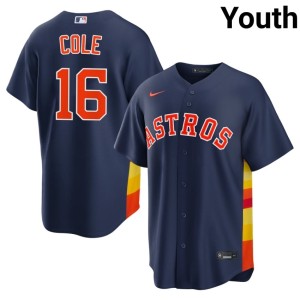 Zach Cole Houston Astros #16 Stitched Youth Navy Jerseys 231286-102