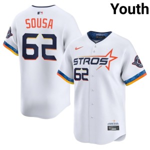 Bennett Sousa #62 Youth HOU White City Connect Embroidery Jersey 654753-778