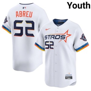 Bryan Abreu Official City Connect #52 Youth The Astronauts White Jerseys 195725-749