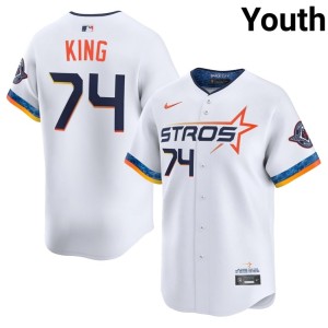 Bryan King Youth #74 City Connect 'Stros Authentic White Jerseys 741149-105
