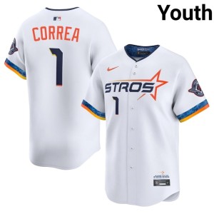 Carlos Correa City Connect White #1 Youth Houston Astros New Jersey 904230-379