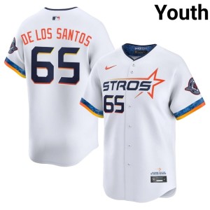 Enyel De Los Santos #65 City Connect Stitched Houston Astronauts White Youth Jersey 246246-705