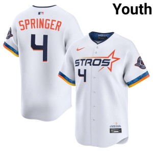 George Springer City Connect Youth Player White The Astros #4 Jersey 307352-312