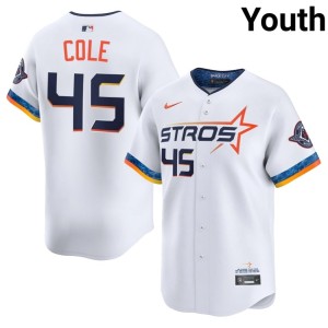 Gerrit Cole Youth Official Houston 'Stros City Connect White #45 Jerseys 895694-152