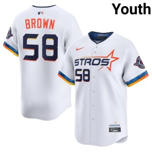 Hunter Brown White Youth City Connect #58 Game The Astronauts Jerseys 467435-689
