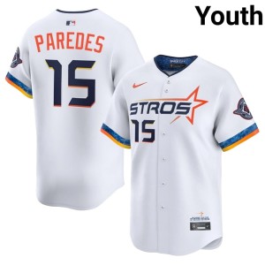 Isaac Paredes City Connect Youth The Astros #15 Limited White Jerseys 245476-765