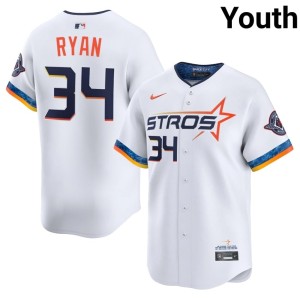 Nolan Ryan Player #34 City Connect Youth White Houston Astros Jerseys 691624-270