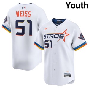 Ryan Weiss City Connect Youth #51 New Houston 'Stros White Jerseys 305908-238