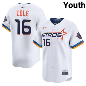Zach Cole Houston 'Stros White City Connect Youth #16 Official Jersey 673991-990